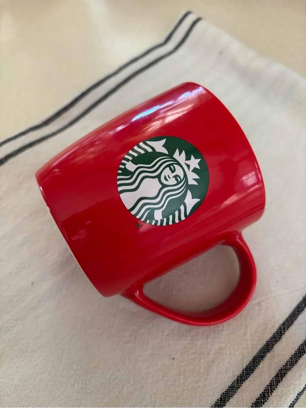 Starbucks Red and White Ceramic Mug
